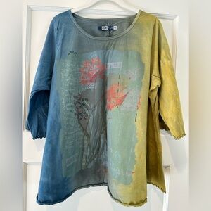 Blue Fish Hand Dyed Cafe Tee - Sea Turtle